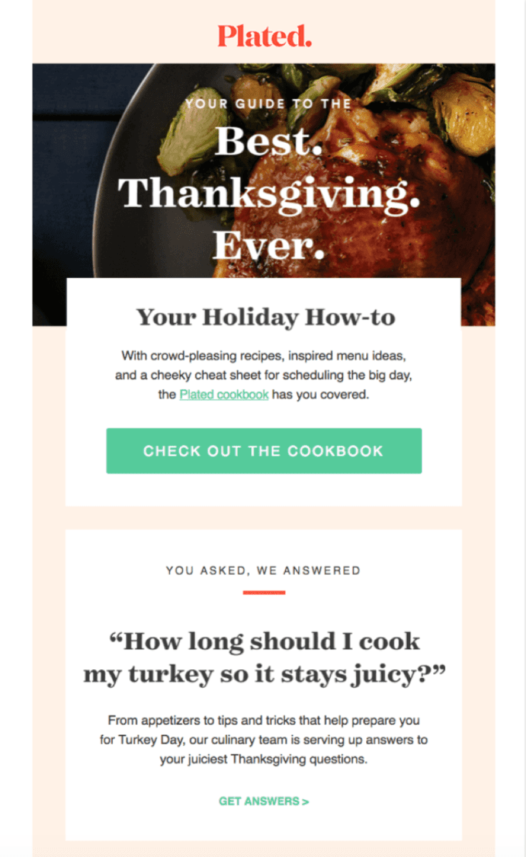 thanksgiving email