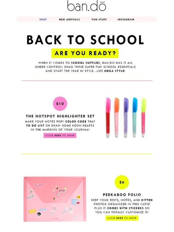 back to school email bando
