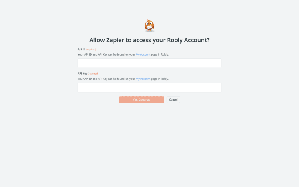 Allow Zapier access to Robly